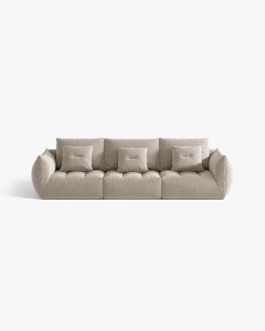 CANAPEA MODULARA, CU 4 LOCURI, BLOOM, 232 CM, BEJ DESCHIS, CU TAPITERIE DIN TEXTIL CATIFEA CASINO, MICADONI