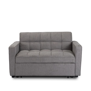 CANAPEA RABATABILA, ARTIM MEBLE, REALIZAT DIN MATERIAL TEXTIL GRI INCHIS SI METAL, STIL MODERN - Img 5