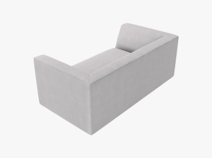 CANAPEA RUBY, CU 2 LOCURI, GRI DESCHIS, CU TAPITERIE DIN TEXTIL STRUCTURAT OTTAWA, MICADONI - Img 3
