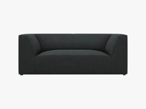 CANAPEA RUBY, CU 2 LOCURI, NEAGRA, CU TAPITERIE DIN CATIFEA REIATA MATA, MICADONI