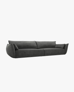 CANAPEA SPATIOASA SI CONFORTABILA KAELLE, 248 CM, CU 4 LOCURI, GRI INCHIS, CU TAPITERIE DIN TEXTIL CHENILLE OVER THE HORIZON, MICADONI - Img 2