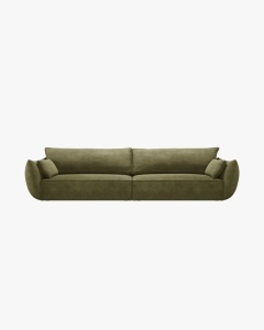 CANAPEA SPATIOASA SI CONFORTABILA KAELLE, 248 CM, CU 4 LOCURI, VERDE, CU TAPITERIE DIN TEXTIL CHENILLE OVER THE HORIZON, MICADONI