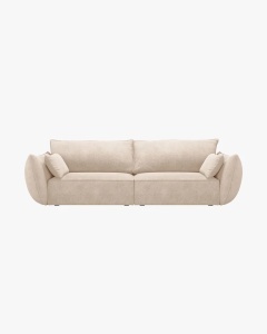 CANAPEA SPATIOASA SI CONFORTABILA KAELLE, CU 3 LOCURI, BEJ, 208 CM, CU TAPITERIE DIN TEXTIL CHENILLE OVER THE HORIZON, MICADONI