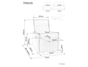 CANAPEA TRAVIS 3, BEJ BLUVEL 40, TAPITERIE DIN CATIFEA, CU FUNCTIE DE RABATARE - Img 6