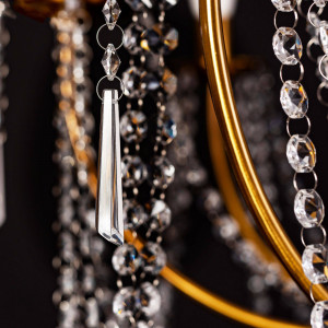 CANDELABRU, CRYSTAL GOLD,APP766-8CP , METAL SI STICLA, 8 BECURI - Img 4