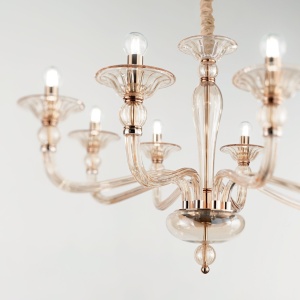 CANDELABRU DANIELI SP8, AMBER, DIN STICLA, STIL MODERN - Img 2