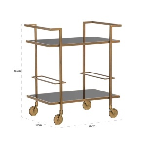 CARUCIOR PENTRU SERVIRE XO, 212969, AURIU PERIAT, CONFECTIONAT DIN METAL SI STICLA, STIL MODERN - Img 4