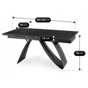 CEL MAI MIC PRET!!!MASA EXTENSIBILA 160-220CM, ARTIM MEBLE, REALIZATA DIN METAL SI CERAMICA, CULOARE MARMURA NEAGRA/NEGRU, STIL MODERN - Img 8