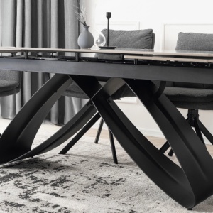 CEL MAI MIC PRET!!!MASA EXTENSIBILA 160-240CM, ARTIM MEBLE, REALIZATA DIN METAL SI CERAMICA, CULOARE MARMURA GRI/NEGRU, STIL MODERN - Img 6