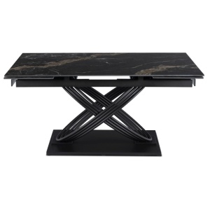 CEL MAI MIC PRET!!!MASA EXTENSIBILA 160-240CM, ARTIM MEBLE, REALIZATA DIN METAL SI CERAMICA, CULOARE MARMURA NEAGRA/NEGRU, STIL MODERN - Img 6