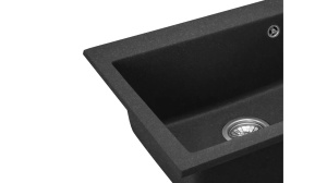 CHIUVETA BUCATARIE REA WEST XL DOTS, NEGRU, DIN GRANIT, CALITATE SUPERIOARA - Img 2