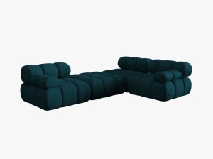 COLTAR BELLIS, CU 4 LOCURI, ALBASTRU MARIN, CU TAPITERIE DIN TEXTIL 3D SONIC, MICADONI - Img 6