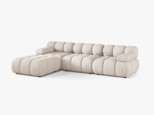 COLTAR BELLIS, CU 4 LOCURI, BEJ, CU TAPITERIE DIN TEXTIL STRUCTURAT LIBERTY, MICADONI - Img 2