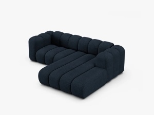 COLTAR CU 3 LOCURI LUPIN 230, PE DREAPTA, ALBASTRU INCHIS, CU TAPITERIE DIN TEXTIL BOUCLE BALOO, MICADONI - Img 3