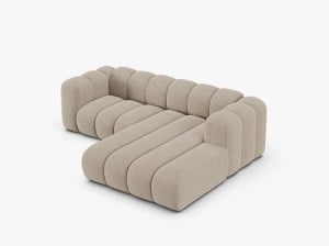 COLTAR CU 3 LOCURI LUPIN 230, PE DREAPTA, BEJ INCHIS, CU TAPITERIE DIN TEXTIL CHENILLE EDEN, MICADONI - Img 3
