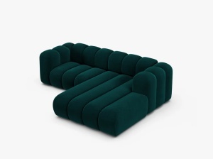 COLTAR CU 3 LOCURI LUPIN 230, PE DREAPTA, PETROL INTENS, CU TAPITERIE DIN CATIFEA VENUS, MICADONI - Img 3