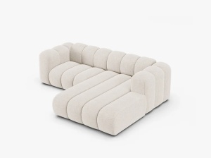 COLTAR CU 3 LOCURI LUPIN 230, PE STANGA, BEJ DESCHIS, CU TAPITERIE DIN TEXTIL CHENILLE EDEN, MICADONI - Img 3