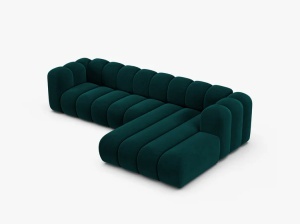 COLTAR CU 4 LOCURI LUPIN 288, PE DREAPTA, PETROL INTENS, CU TAPITERIE DIN CATIFEA VENUS, MICADONI - Img 3