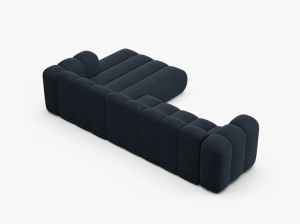 COLTAR CU 4 LOCURI LUPIN 288, PE STANGA, ALBSTRU MARIN, CU TAPITERIE DIN TEXTIL CHENILLE EDEN, MICADONI - Img 4
