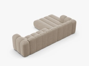 COLTAR CU 4 LOCURI LUPIN 288, PE STANGA, BEJ INCHIS, CU TAPITERIE DIN TEXTIL CHENILLE EDEN, MICADONI - Img 4