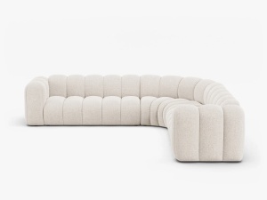 COLTAR CU 4 LOCURI LUPIN 309, BEJ DESCHIS, CU TAPITERIE DIN TEXTIL CHENILLE EDEN, MICADONI