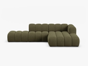 COLTAR CU 5 LOCURI LUPIN 230, PE DREAPTA, VERDE CU TAPITERIE DIN CHENILLE EDEN, MICADONI