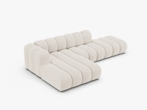 COLTAR CU 5 LOCURI LUPIN 230, PE STANGA, BEJ DESCHIS, CU TAPITERIE DIN CHENILLE EDEN, MICADONI - Img 3