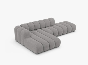 COLTAR CU 5 LOCURI LUPIN 230, PE STANGA, GRI DESCHIS, CU TAPITERIE DIN CHENILLE EDEN, MICADONI - Img 3