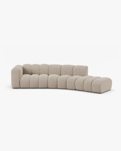 COLTAR CU 5 LOCURI, LUPIN, 335, PE DREAPTA, BEJ DESCHIS, CU TAPITERIE DIN TEXTIL CHENILLE EDEN, MICADONI