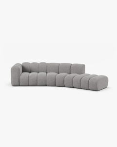 COLTAR CU 5 LOCURI, LUPIN, 335, PE DREAPTA, GRI DESCHIS, CU TAPITERIE DIN TEXTIL CHENILLE EDEN, MICADONI