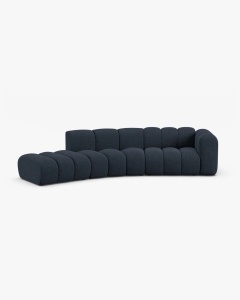COLTAR CU 5 LOCURI, LUPIN, 335, PE STANGA, ALBASTRU MARIN, CU TAPITERIE DIN TEXTIL CHENILLE EDEN, MICADONI