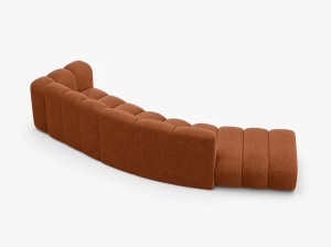 COLTAR CU 5 LOCURI, LUPIN, 335, PE STANGA, CARAMIZIU, CU TAPITERIE DIN TEXTIL CHENILLE EDEN, MICADONI - Img 3