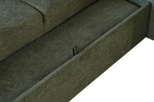 COLTAR CU SPATIU DE DEPOZITARE, APARTMENT 245CM, 3 LOCURI, REALIZAT DIN MATERIAL TEXTIL, DE CULOARE VERDE, ARTIM GROUP - Img 12