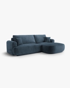 COLTAR EXTENSIBIL ELLA, PE DREAPTA, ALBASTRU INCHIS, 271X174 CM, TAPITAT CU TAPITERIE DIN TEXTIL STRUCTURAT SORELLA, MICADONI - Img 2