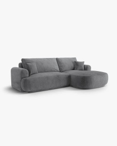 COLTAR EXTENSIBIL ELLA, PE DREAPTA, GRI, 271X174 CM, TAPITAT CU TAPITERIE DIN TEXTIL STRUCTURAT SORELLA, MICADONI - Img 2
