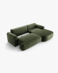 COLTAR EXTENSIBIL ELLA, PE DREAPTA, VERDE, 271X174 CM, TAPITAT CU TAPITERIE DIN TEXTIL CATIFEA VOGUE, MICADONI - Img 4