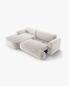 COLTAR EXTENSIBIL ELLA, PE STANGA, BEJ, 271X174 CM, TAPITAT CU TAPITERIE DIN TEXTIL STRUCTURAT SORELLA, MICADONI - Img 4