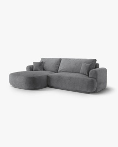 COLTAR EXTENSIBIL ELLA, PE STANGA, GRI, 271X174 CM, TAPITAT CU TAPITERIE DIN TEXTIL STRUCTURAT SORELLA, MICADONI - Img 2