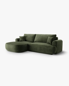 COLTAR EXTENSIBIL ELLA, PE STANGA, VERDE, 271X174 CM, TAPITAT CU TAPITERIE DIN TEXTIL CATIFEA VOGUE, MICADONI - Img 2