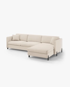 COLTAR EXTENSIBIL GLORIA, BEJ, PE DREAPTA, 266 CM, TAPITAT CU TAPITERIE DIN TEXTIL STRUCTURAT BJORN, MICADONI - Img 6