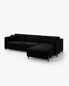 COLTAR EXTENSIBIL GLORIA, PE STANGA, NEGRU, 170X286 CM, TAPITAT CU TAPITERIE DIN TEXTIL CATIFEA SALVADOR, MICADONI - Img 5