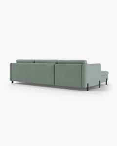 COLTAR EXTENSIBIL GLORIA, VERDE MENTA, PE STANGA, 266 CM, TAPITAT CU TAPITERIE DIN TEXTIL STRUCTURAT BJORN, MICADONI - Img 5