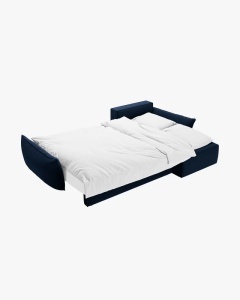 COLTAR EXTENSIBIL KAELLE, 252 CM, PE DREAPTA, ALBASTRU ROYAL, CU TAPITERIE DIN TEXTIL CATIFEA BLUVEL, MICADONI - Img 2