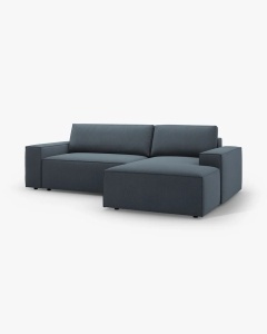 COLTAR EXTENSIBIL, PE DREAPTA, JODIE, 246X151 CM, ALBASTRU, TAPITAT CU TAPITERIE DIN TEXTIL STRUCTURAT MEGAN, MICADONI - Img 6