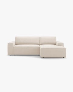 COLTAR EXTENSIBIL, PE DREAPTA, JODIE, 246X151 CM, BEJ, TAPITAT CU TAPITERIE DIN TEXTIL BOUCLE BALOO, MICADONI