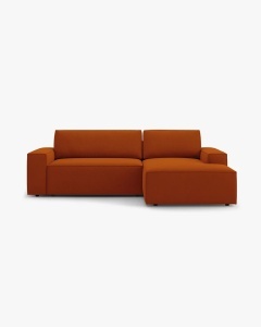 COLTAR EXTENSIBIL, PE DREAPTA, JODIE, 246X151 CM, CARAMIZIU, TAPITAT CU TAPITERIE DIN TEXTIL STRUCTURAT MEGAN, MICADONI