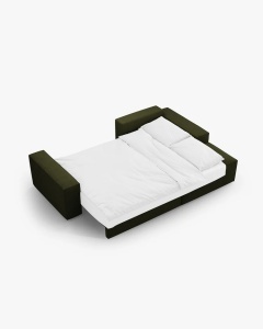 COLTAR EXTENSIBIL, PE DREAPTA, JODIE, 246X151 CM, VERDE MASLINIU INCHIS, TAPITAT CU TAPITERIE DIN TEXTIL BOUCLE BALOO, MICADONI - Img 2