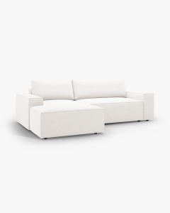 COLTAR EXTENSIBIL, PE STANGA, JODIE, 246X151 CM, ALB, TAPITAT CU TAPITERIE DIN TEXTIL BOUCLE BALOO, MICADONI - Img 6