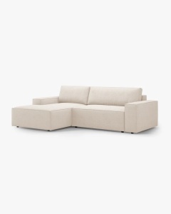 COLTAR EXTENSIBIL, PE STANGA, JODIE, 246X151 CM, BEJ, TAPITAT CU TAPITERIE DIN TEXTIL BOUCLE BALOO, MICADONI - Img 3