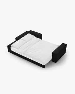 COLTAR EXTENSIBIL, PE STANGA, JODIE, 246X151 CM, NEGRU, TAPITAT CU TAPITERIE DIN TEXTIL STRUCTURAT MEGAN, MICADONI - Img 2